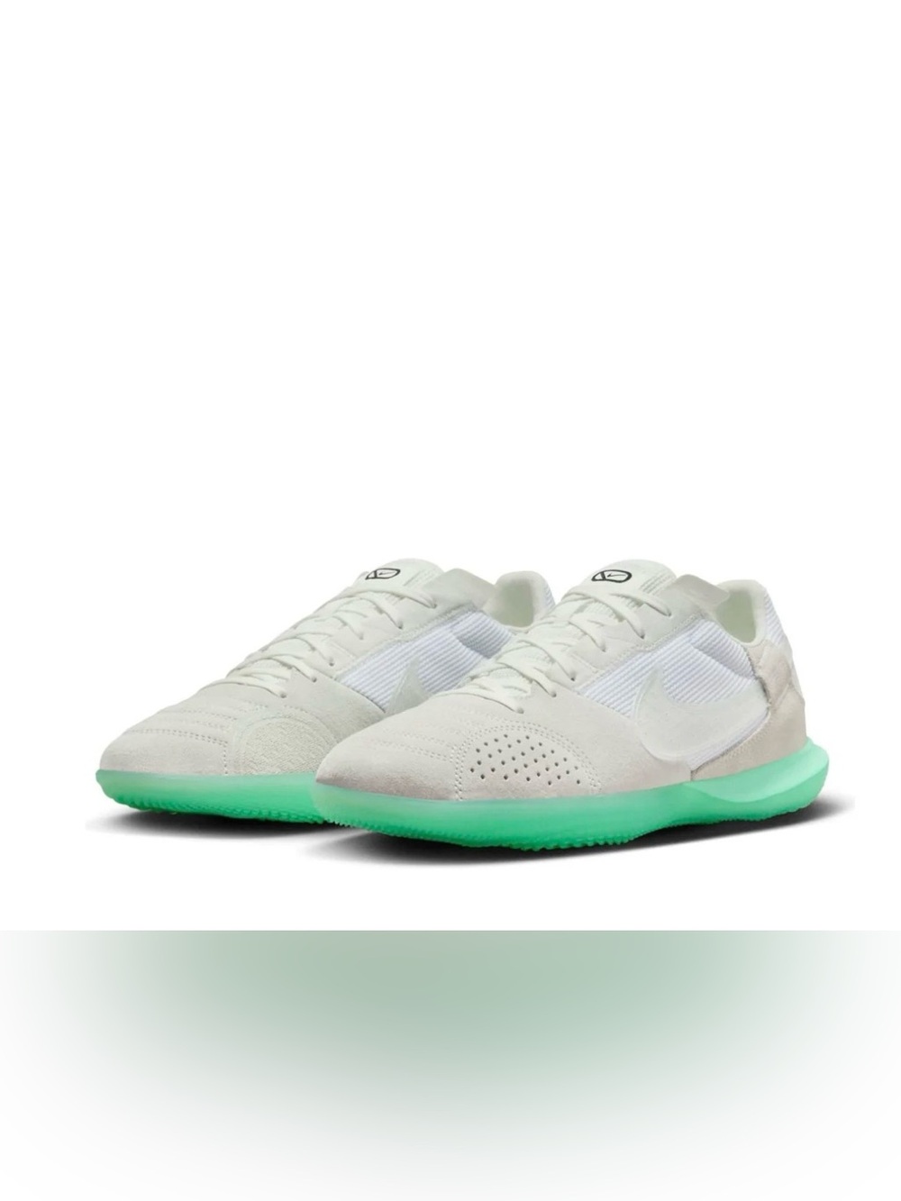 Nike Streetgato Indoor Soccer Shoes Streetwear Summit White/Green Glow W6.5/5Y - Picture 1 of 16